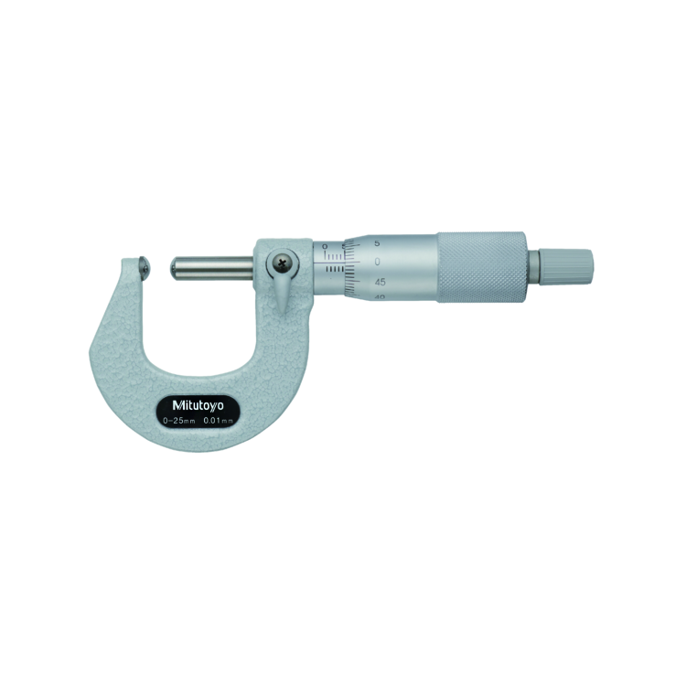 Mitutoyo 115-253 Micrometer, Spherical Face, 0-1in, 0.00015in
