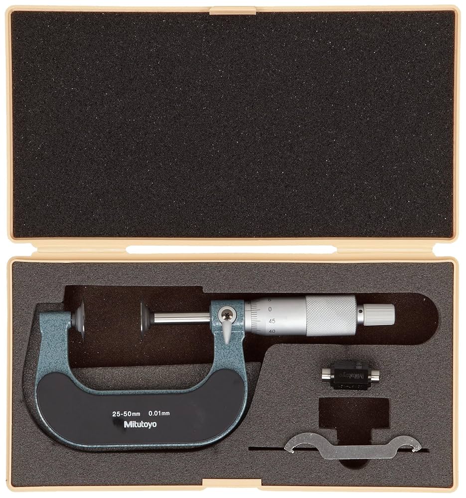 Mitutoyo 123-114 Series 123 Disk Micrometer, 25 to 50 mm