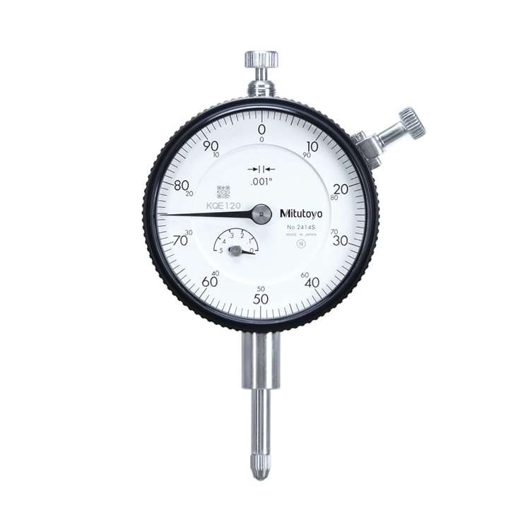 Mitutoyo 2414A Series 2 Inch Standard-Type Dial Indicator with lug back, 0.5", 0.001"