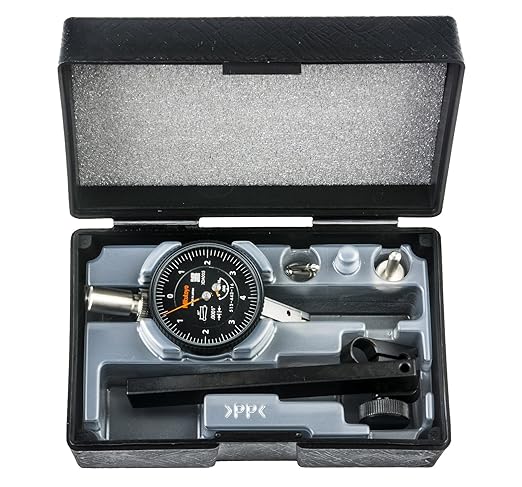 Mitutoyo 513-443-16T Horizontal Dial Test Indicator, Tilted Full Set, 0.016" Range