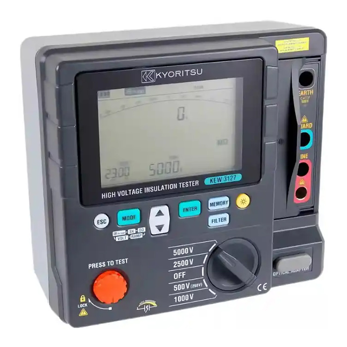 Kyoritsu 3127 High Voltage Insulation Tester, 250V to 5000V