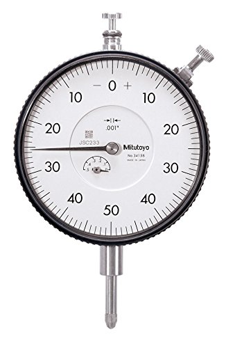 Mitutoyo 3415A Series 3 Large Face Dial Indicator with lug back, 0.5", ⅜"