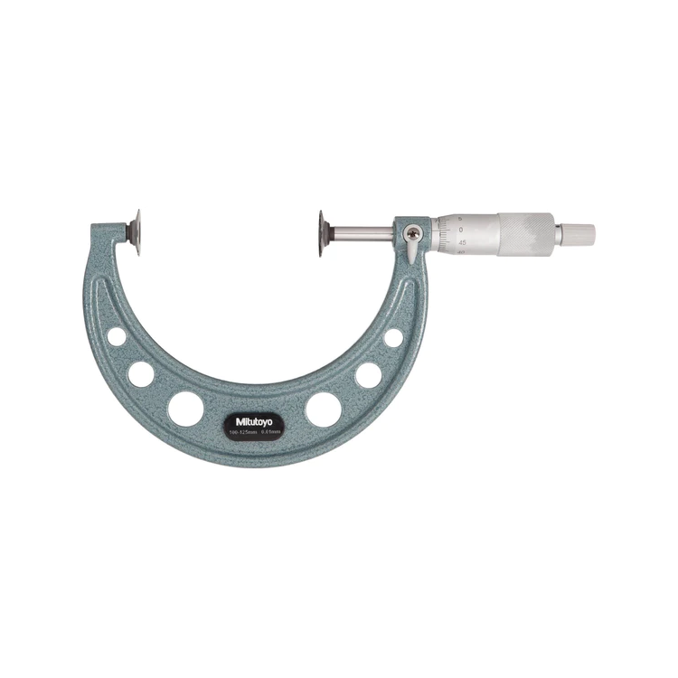 Mitutoyo 123-105 Disc Micrometer Hardened Steel, 100 to 125 mm