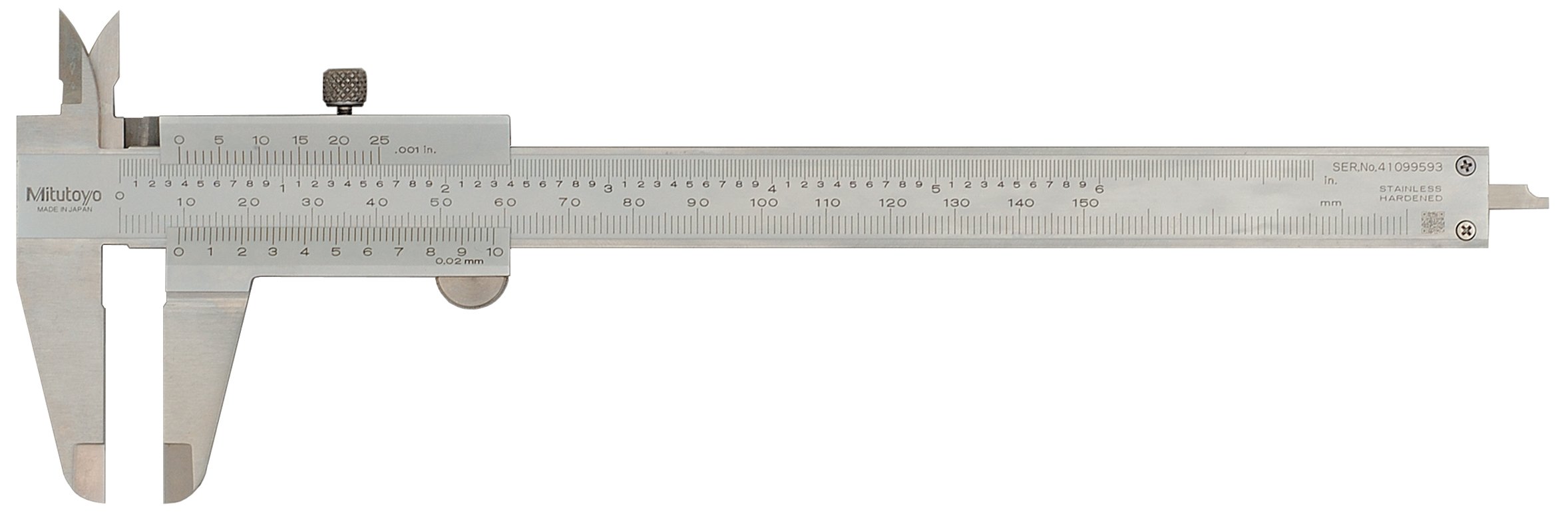Mitutoyo 530-316 Vernier Scale Caliper, 0 to 6"/0 to 150 mm, inch/metric