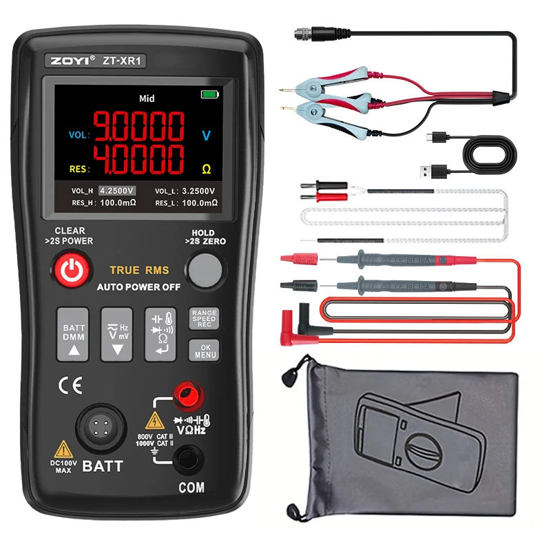 ZOYI ZT-XR1 2-in-1 High-Precision Digital Multimeter and Battery Internal Resistance Tester