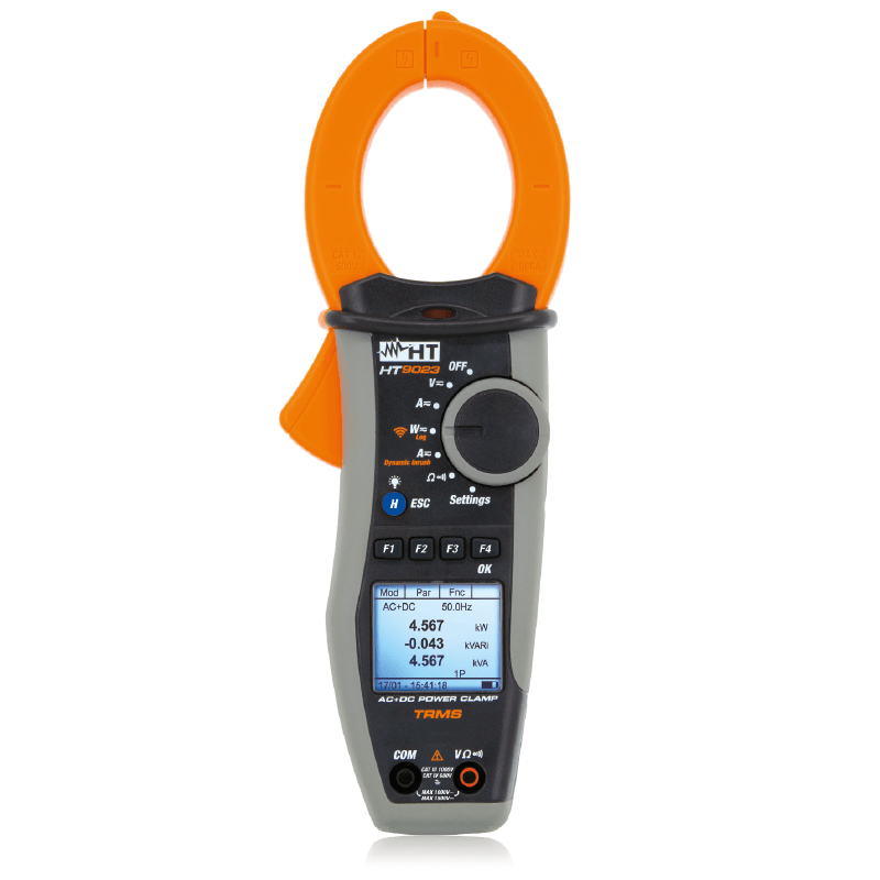 HT Instruments HT9023 TRMS AC/DC Clamp-on Power Quality Analyzer with Wi-Fi Connection
