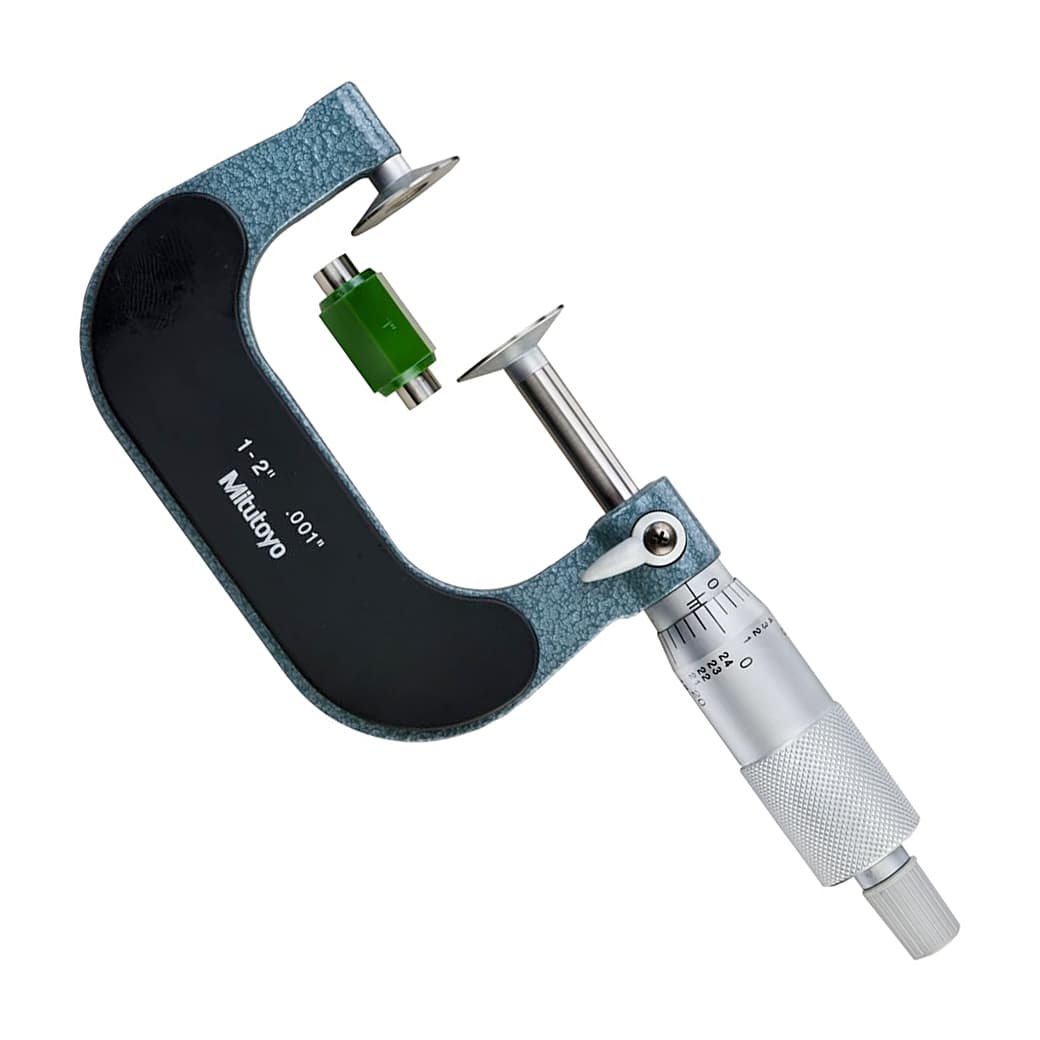 Mitutoyo 123-126 Disc Micrometer Hardened Steel, 1 to 2”