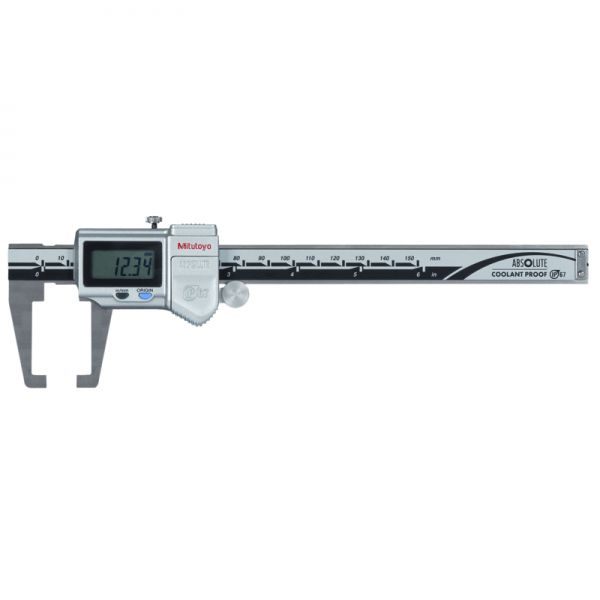 Mitutoyo 573-751-20 Digital ABS Neck Caliper, 0 to 6" / 0 to 150 mm, thumb roller