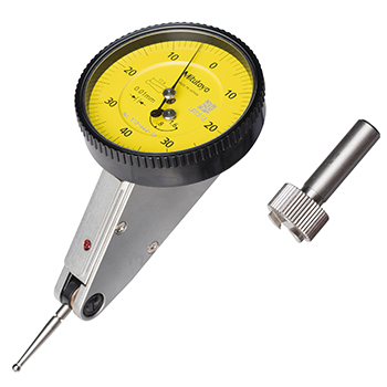 Mitutoyo 513-444-10E Horizontal Dial Test Indicator, Basic Tilted Set, 1.6mm Range