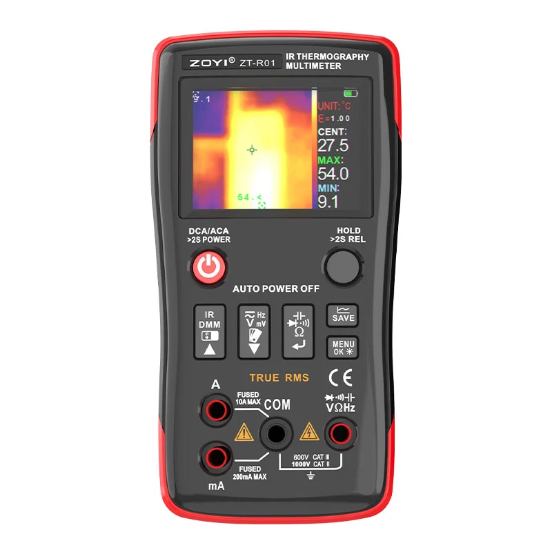 Zoyi ZT-R01 2-in-1 Digital Multimeter with a built-in Infrared (IR) Thermal Imaging Camera