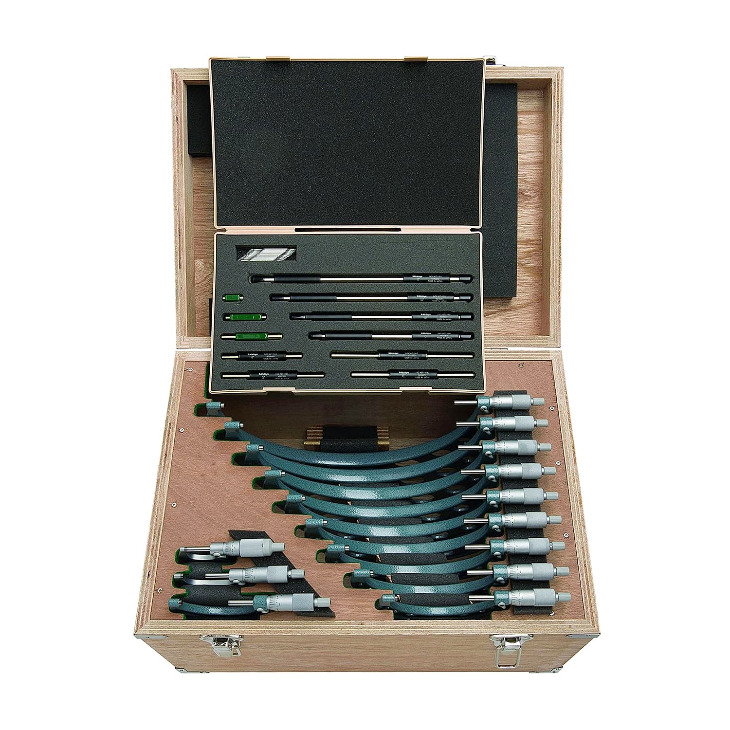 Mitutoyo 103-905-10 Series 103 Outside Micrometer Economy Design Kit with ratchet stop, 0 to 12", 0.001"