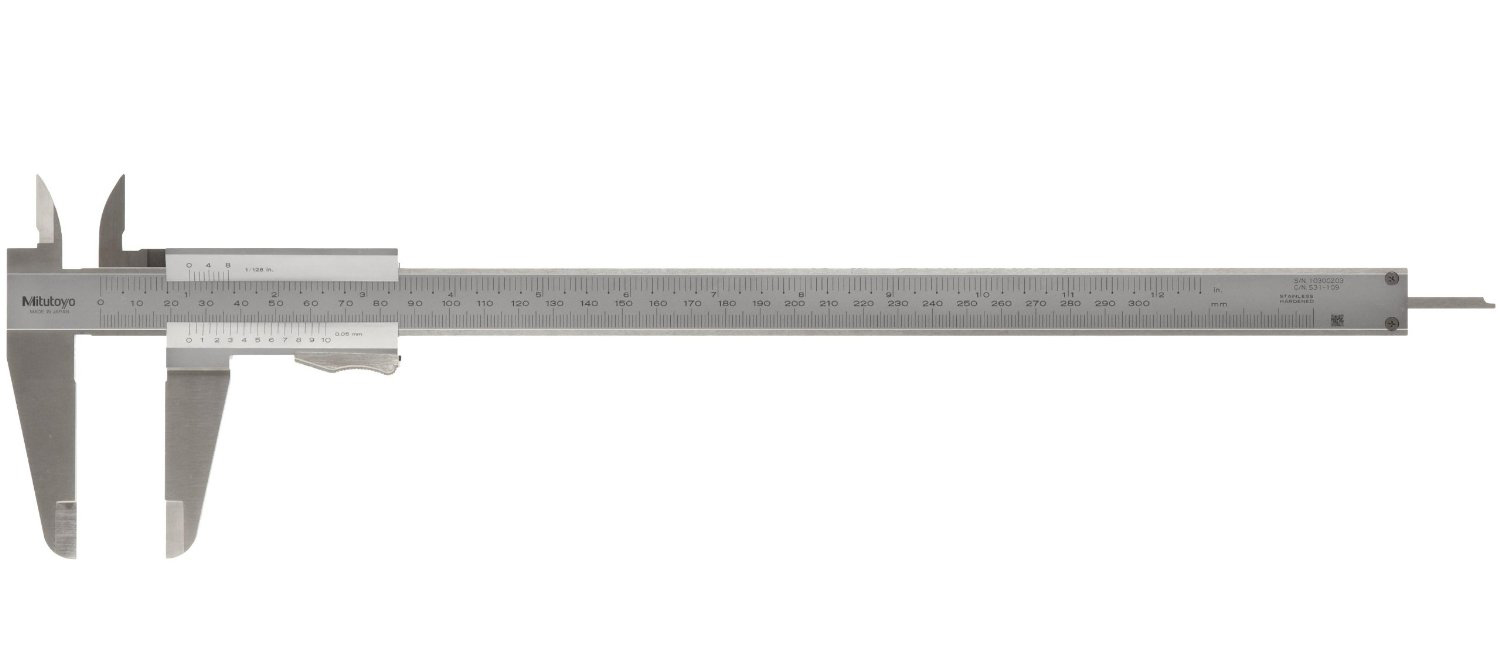 Mitutoyo 531-109 Vernier Calipers with Thumb Clamp, 0 to 12", SAE/Metric