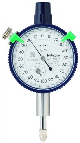 Mitutoyo 1109AB-10 Series 1 Compact Small Diameter Dial Indicator, 1 mm, Metric