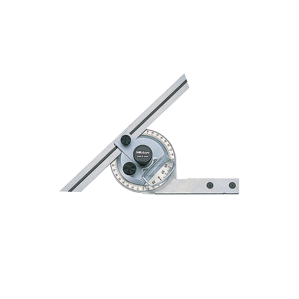 Mitutoyo 187-904-10 Series 187 Universal Bevel Protractor with clamp box for inch height gauges, 6"