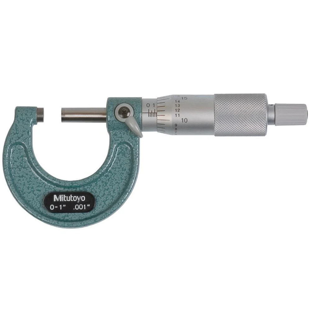 Mitutoyo 103-177 Series 103 Outside Micrometer with ratchet stop, 0 to 1", 0.001"