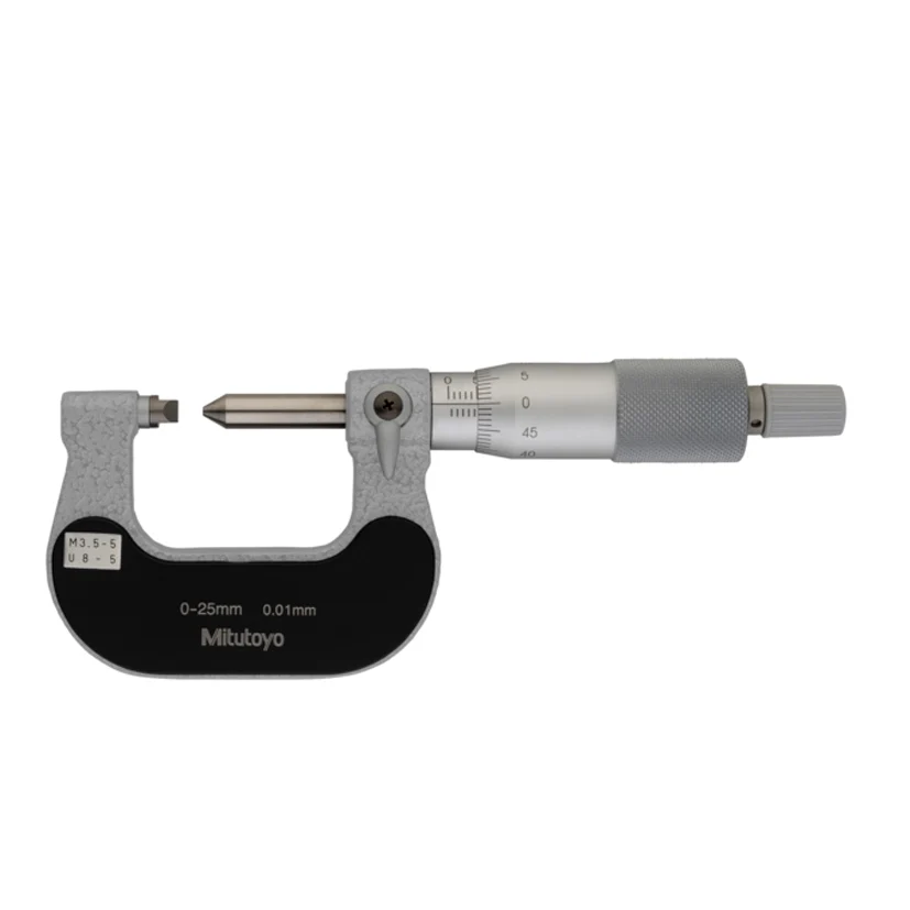 Mitutoyo 125-105 Screw Thread Micrometer, 3.5 to 5 mm/8-5TPI