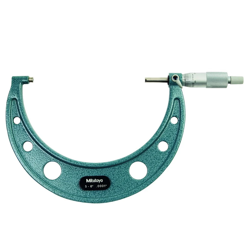 Mitutoyo 103-182 Series 103 Outside Micrometer with ratchet stop, 5 to 6", 0.001"