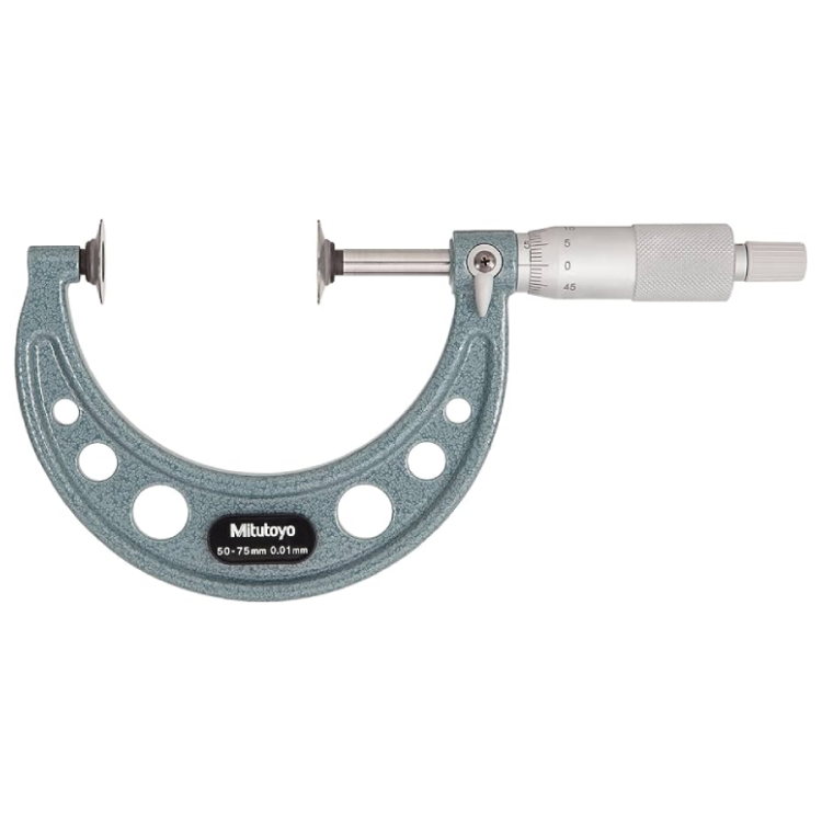 Mitutoyo 123-103 Disc Micrometer Hardened Steel, 50 to 75 mm