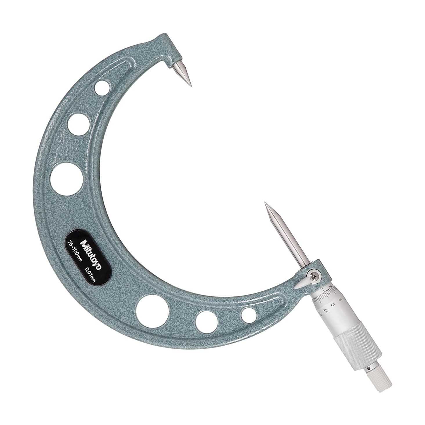 Mitutoyo 112-216 Series 112 Point Micrometer, 75 to 100 mm, ±4 μm accuracy