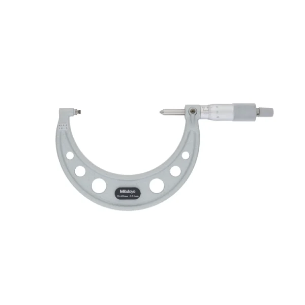 Mitutoyo 125-119 125 Series Screw Thread Micrometer, 75 to 100 mm range, 3.5 to 5 mm/8 to 5 TPI screws