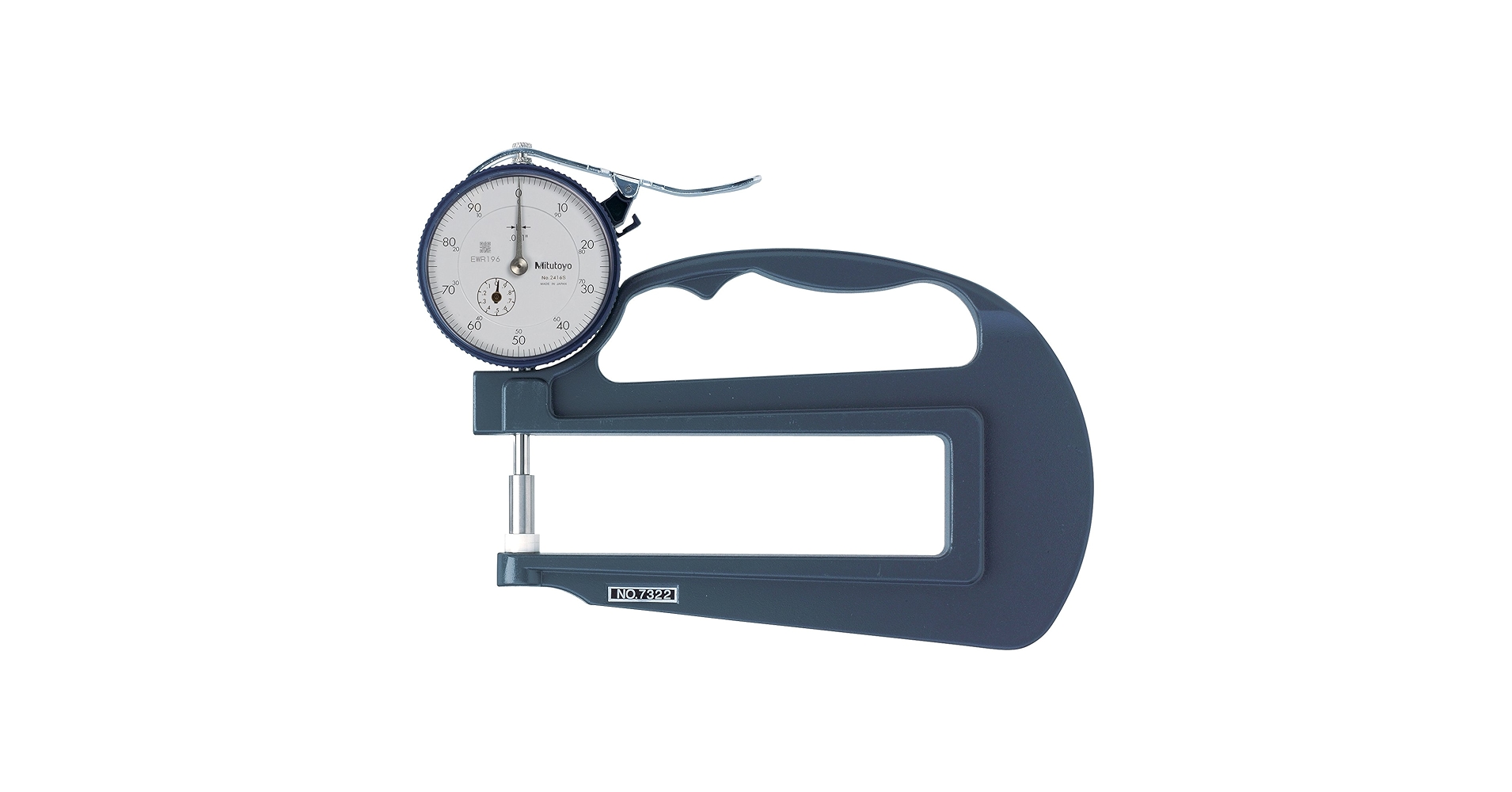 Mitutoyo 7322A Dial Thickness Gage 0-1.0" Deep Throat Ceramic Flat Anvils