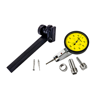 Mitutoyo 513-405-10T Horizontal Dial Test Indicator, Full Standard Set, 0.2mm Range