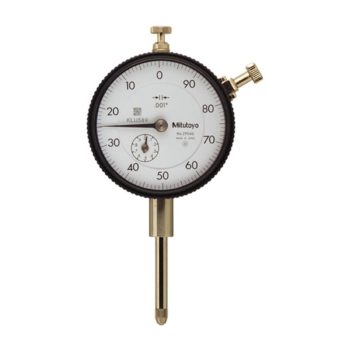 Mitutoyo 2904AB Series 2 Standard Flat-Back Dial Indicator, 1", SAE