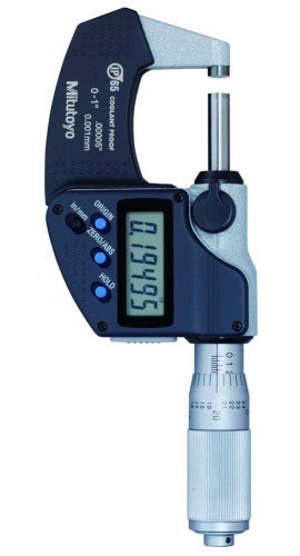 Mitutoyo 293-335-32 Coolant Proof Micrometer, 0-1"/0-25.4mm, with Friction Thimble