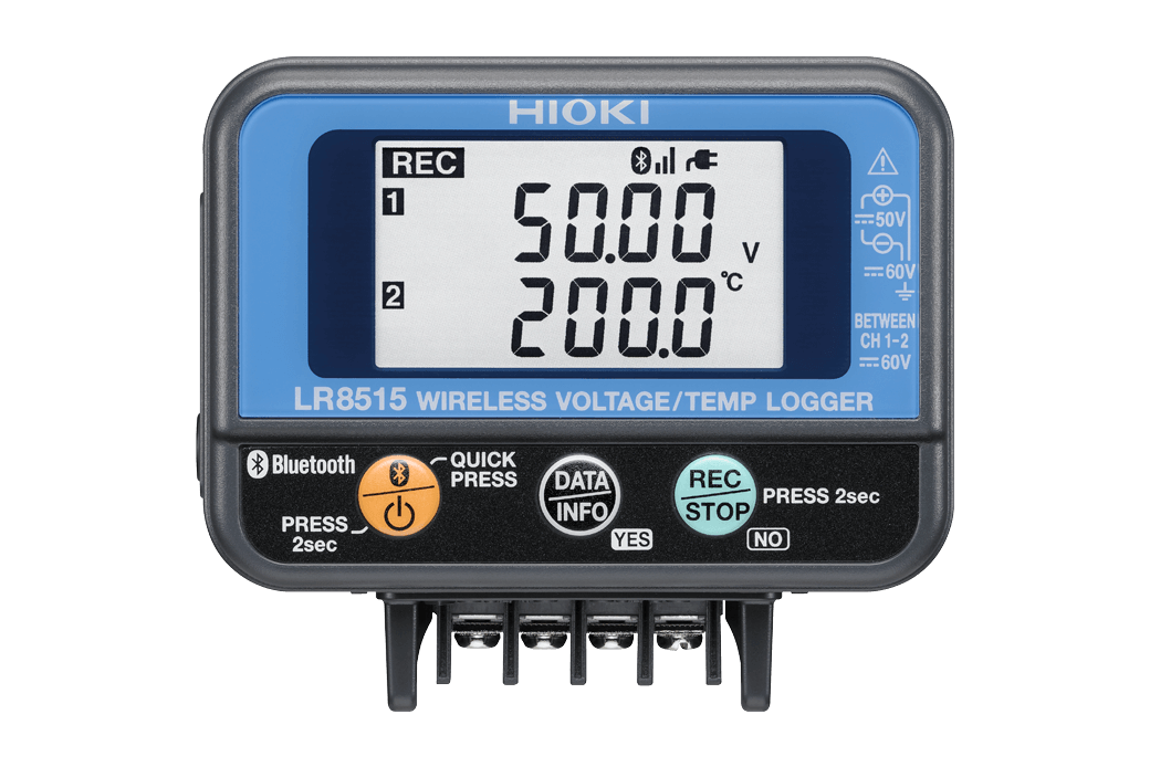 Hioki LR8515 Wireless Voltage and Temperature Logger, 2 Channels, 50 VDC