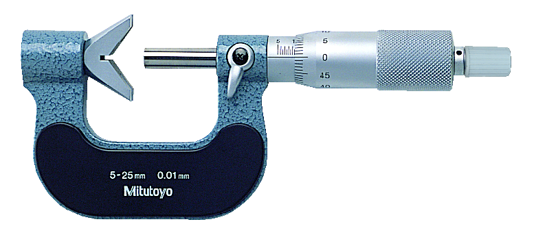 Mitutoyo 114-105 3 Flute V-Anvil Micrometer, 55 to 70 mm