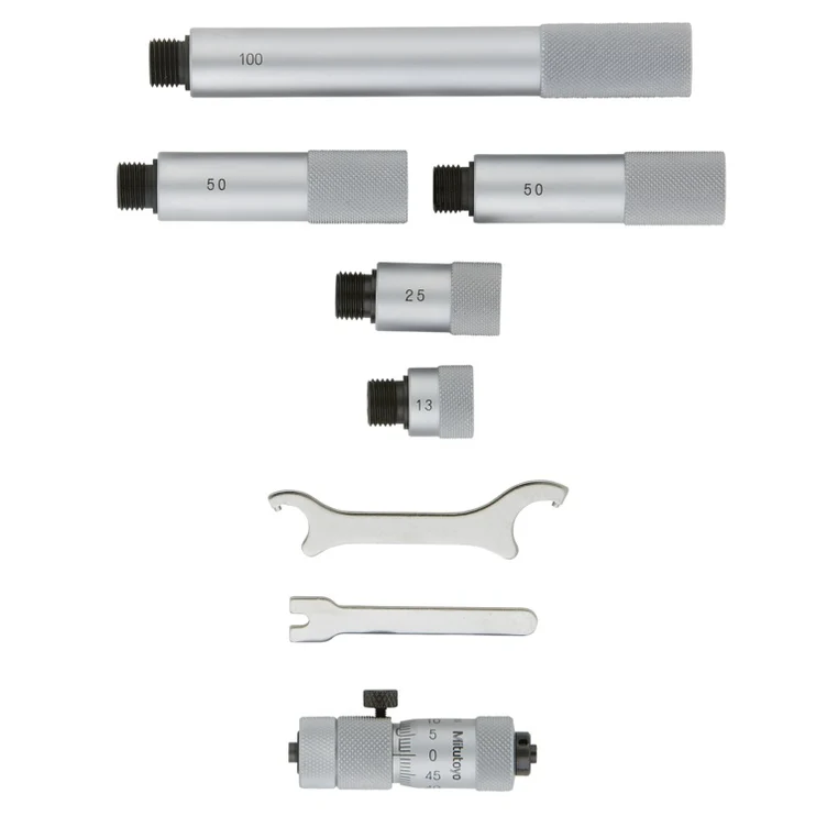 Mitutoyo 137-207 Carbide Tipped Tubular Inside Micrometer, 50 to 300 mm