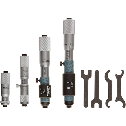 Mitutoyo 133-903 Tubular Inside Micrometer Set, 2 to 6"