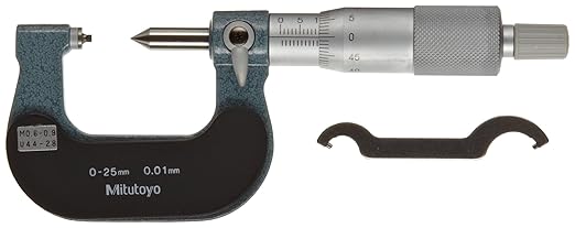 Mitutoyo 125-102 Screw Thread Micrometer, 0.6 to 0.9 mm/44-28TPI