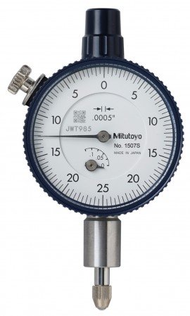 Mitutoyo 1507AB Series 1 Compact Dial Indicator, 0.125", 0.0005 graduation