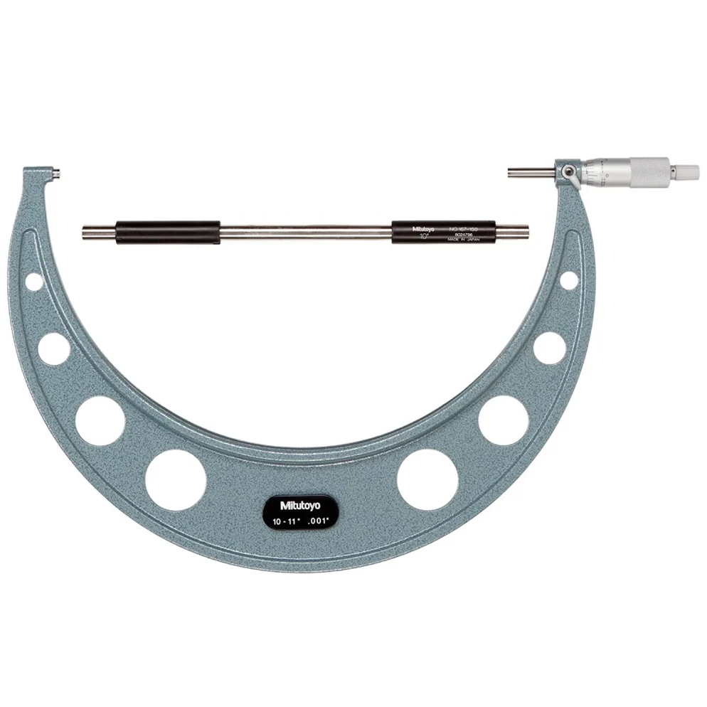 Mitutoyo 103-187 Series 103 Outside Micrometer with ratchet stop, 10 to 11", 0.001"