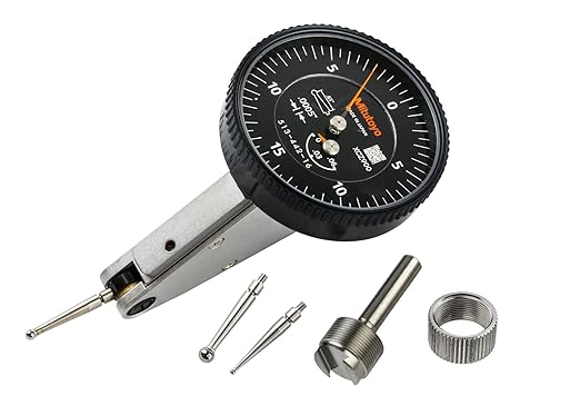 Mitutoyo 513-442-16A Horizontal Dial Test Indicator, Tilted Plus Set, 0.06" Range